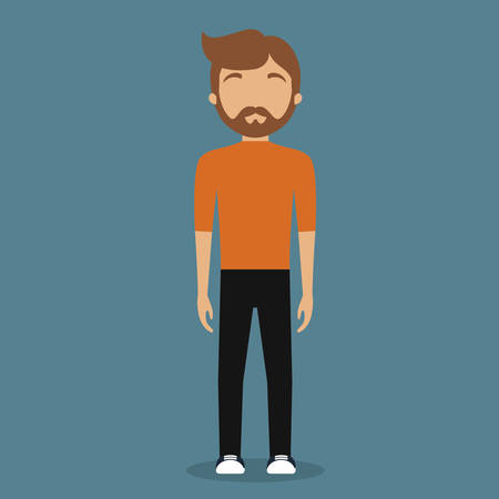 bearded faceless fashionable young man icon image vector illustration designのイラスト素材