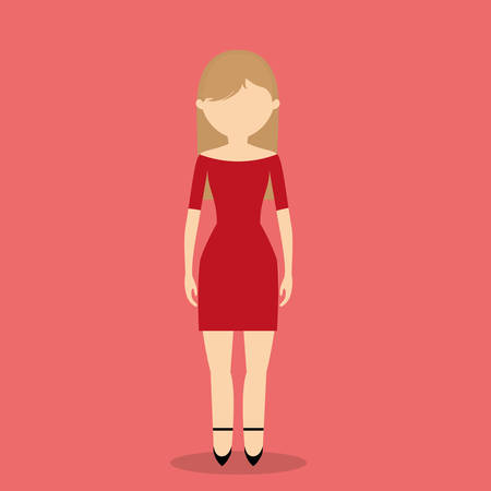 faceless young fashionable woman wearing short dress  icon image vector illustration designのイラスト素材