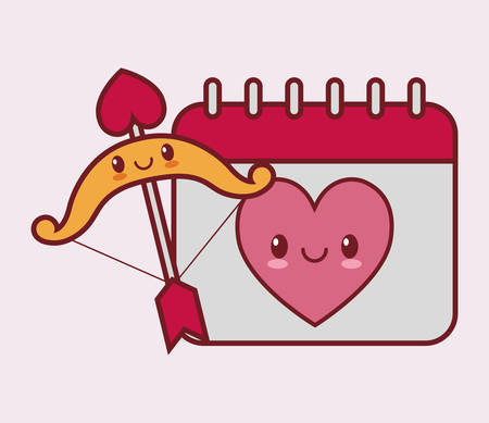 valentines day related kawaii style icon image vector illustration designのイラスト素材