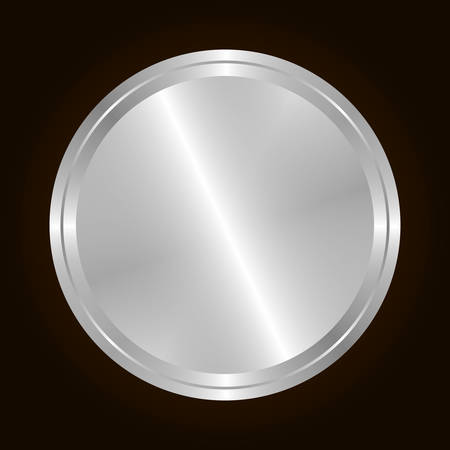 silver blank metallic label or seal icon image vector illustration designのイラスト素材