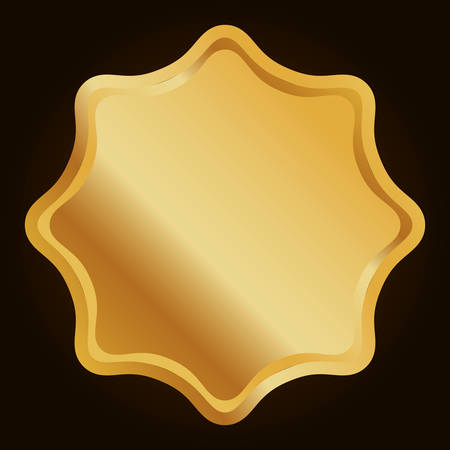 gold blank metallic label or seal icon image vector illustration designのイラスト素材