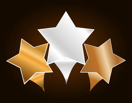 three metallic stars icon image vector illustration designのイラスト素材