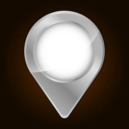 silver metallic finish gps pin icon image vector illustration designのイラスト素材