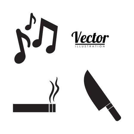 music smoking weapons forbidden icon image vector illustration designのイラスト素材