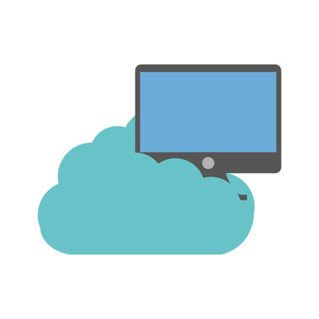 cloud computer screen device technology vector illustration eps 10のイラスト素材