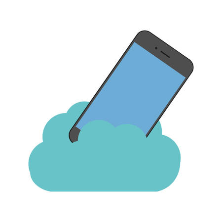 cloud technology smartphone digital device vector illustrationのイラスト素材