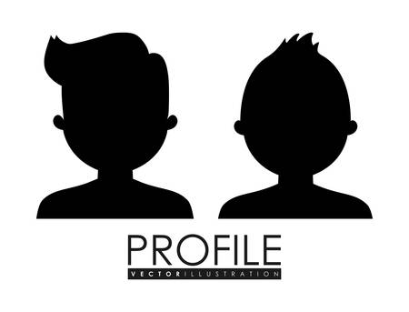 black silhouette user profile icon image vector illustration designのイラスト素材