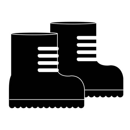 Boots, equipment for military protection icon image, vector illustrationのイラスト素材