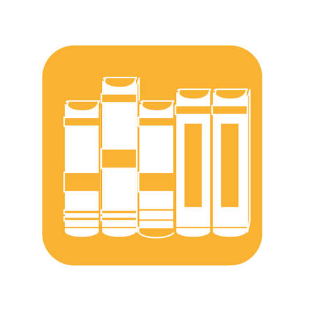 Contour educational books on a ledge image, vector illustrationのイラスト素材