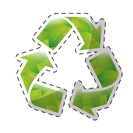 Lime green environmental care signal icon, vector illustrationのイラスト素材
