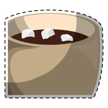 Color chocolate cup with marshmallow image icon, vector illustrationのイラスト素材