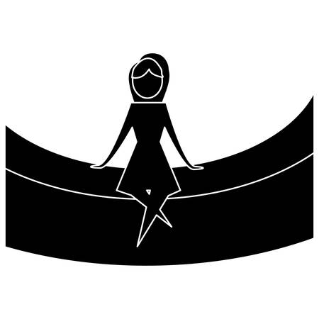 black abstract woman icon image vector illustration designのイラスト素材
