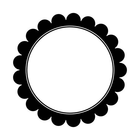 black flower shape label image, vector illustration designのイラスト素材