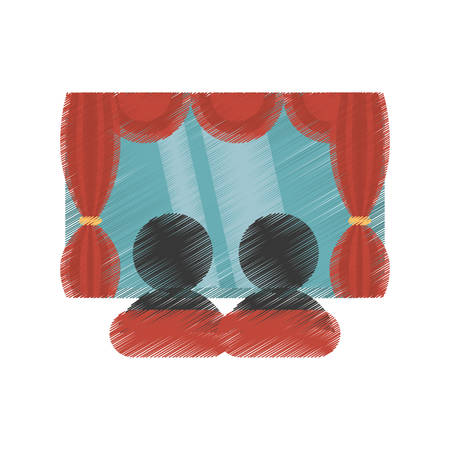 drawing character movie cinema screen vector illustration eps 10のイラスト素材