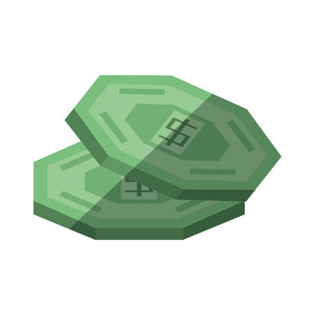 green coins money cash shadow vector illustration eps 10のイラスト素材