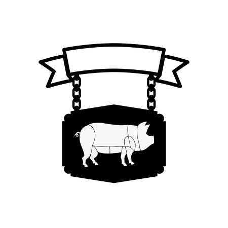 Butchery shop symbol icon vector illustration graphic designのイラスト素材
