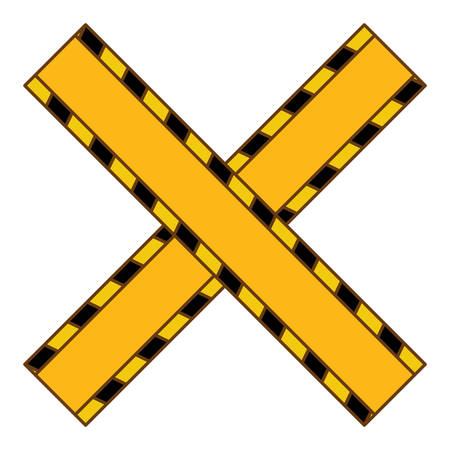 do not cross yellow ribbon icon, vector illustrationのイラスト素材