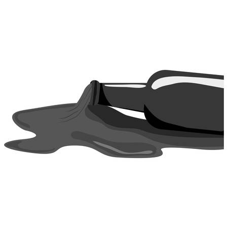 grayscale bottle of beer irrigated icon image, vector illustrationのイラスト素材