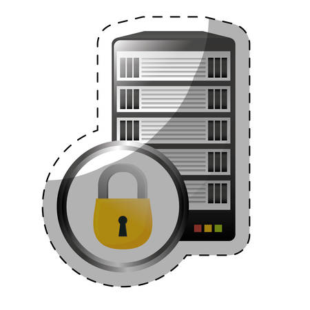 data center storage icon sticker image vector illustration designのイラスト素材