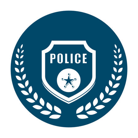 police emblem two tone button icon image vector illustration designのイラスト素材