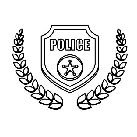 police emblem icon image black line vector illustration designのイラスト素材