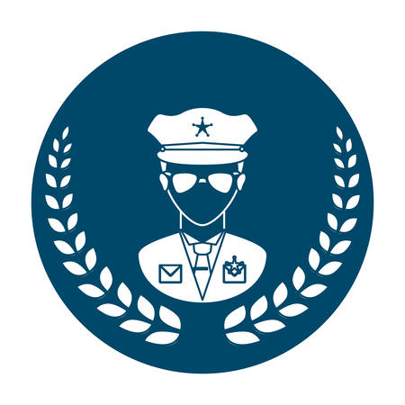 police emblem two tone button icon image vector illustration designのイラスト素材