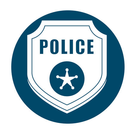 police badge two tone button icon image vector illustration designのイラスト素材
