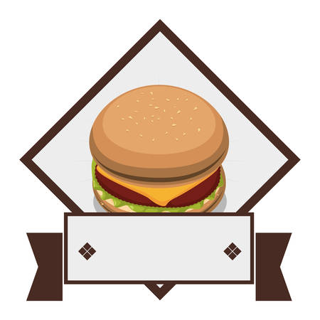 hamburger fast food button icon image vector illustration designのイラスト素材