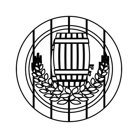 contour beer related emblem icon image, vector illustrationのイラスト素材