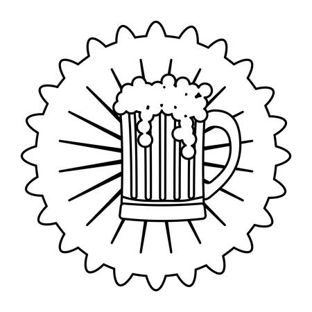 contour beer cap emblem icon image, vector illustrationのイラスト素材