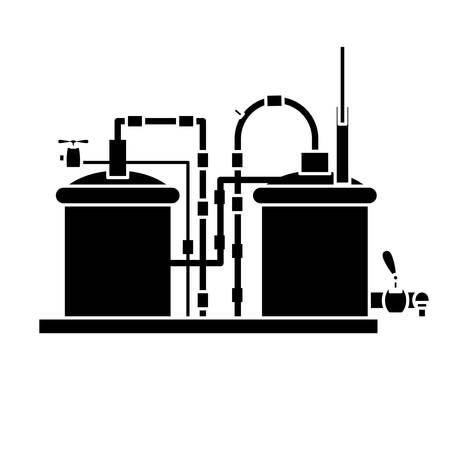 black beer tanks icon image design, vector illustrationのイラスト素材
