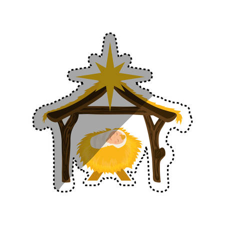 Christmas manger concept icon vector illustration graphic designのイラスト素材
