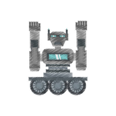 drawing robot machine science technology vector illustrationのイラスト素材