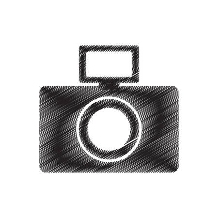 photographic camera picture flash draw pictogram vector illustration eps 10のイラスト素材
