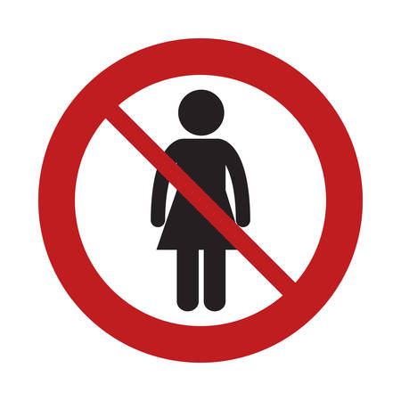 prohibited female person adult sign road vector illustration eps 10のイラスト素材