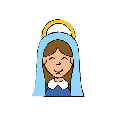 Holy virgin mary cartoon icon vector illustration graphic designのイラスト素材