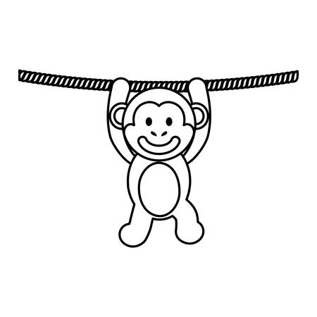 Cute monkey cartoon icon vector  illustration  graphic designのイラスト素材