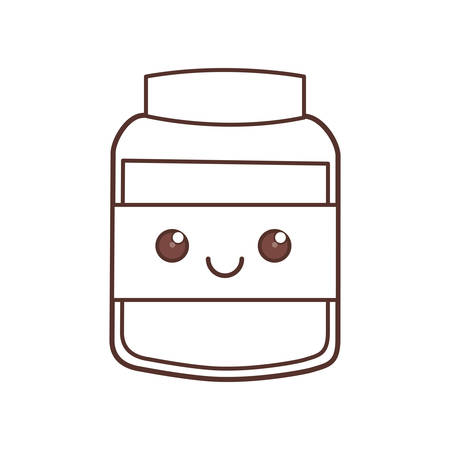 kawaii jar cook food glass vector illustration eps 10のイラスト素材