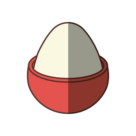 boiled egg breakfast nutrition shadow vector illustrationのイラスト素材