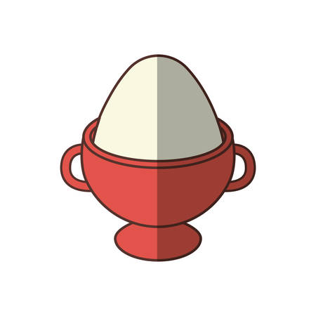 boiled egg breakfast food nutrition shadow vector illustrationのイラスト素材