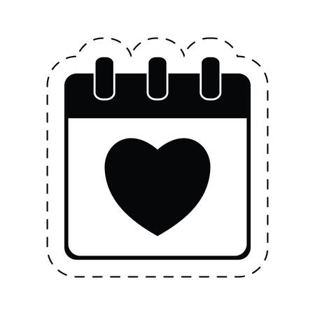 calendar love heart date cut line vector illustration eps 10のイラスト素材