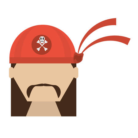 pirate red bandanna corsair bones vector illustration eps 10のイラスト素材