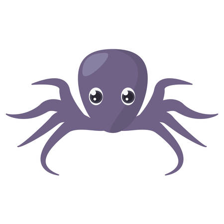 purple octopus sea life vector illustrationのイラスト素材