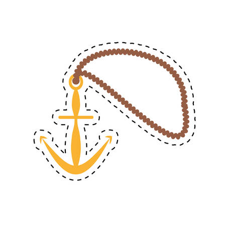 anchor rope maritime nautical cut line vector illustration eps 10のイラスト素材