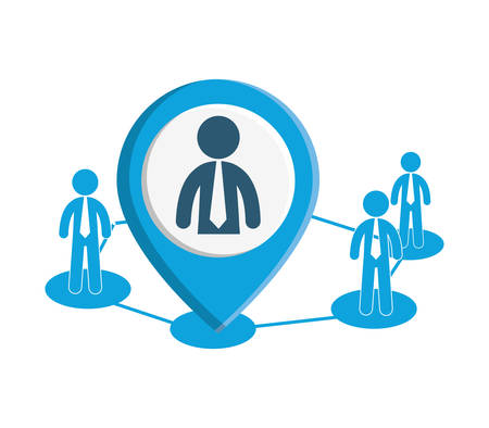 people connections lock network icon, vector illustrationのイラスト素材