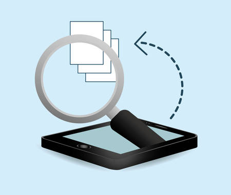 smartphone optimization and tuning data center, vector illustrationのイラスト素材