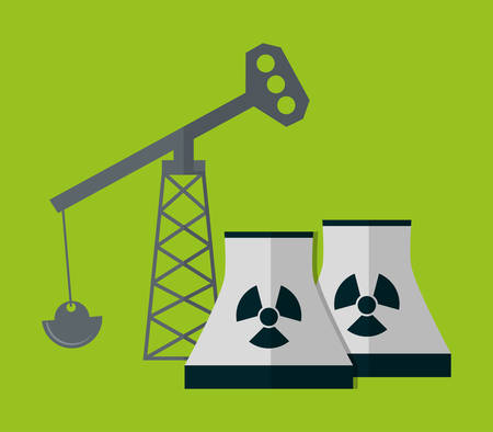 oil drill nuclear plant energy or electricity sources icon image vector illustration designのイラスト素材
