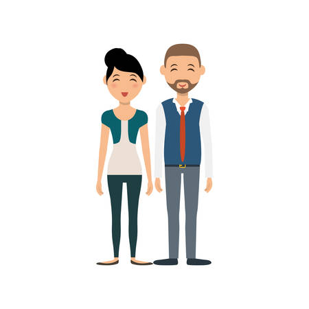 Cute couple cartoon icon vector illustration graphic designのイラスト素材