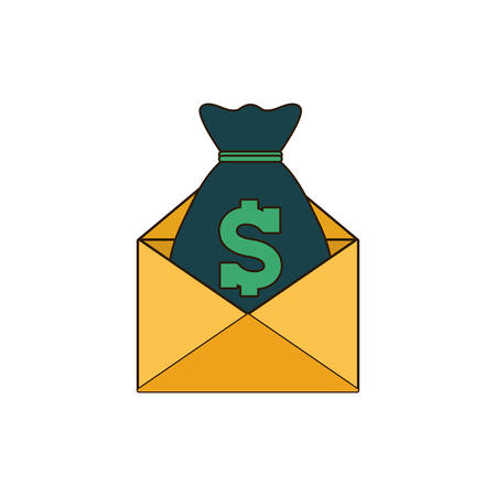 moneybag with envelope icon image, vector illustration designのイラスト素材