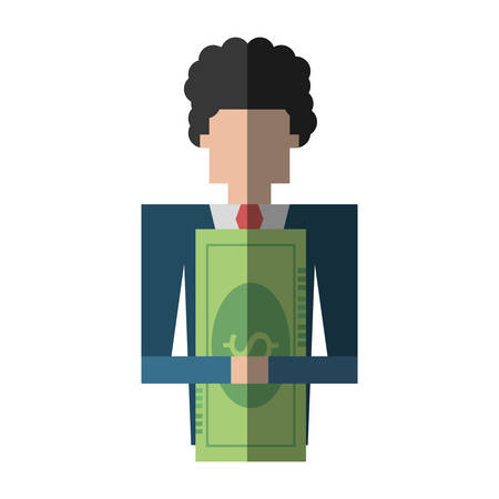 businessman with bill icon image, vector illustration designのイラスト素材